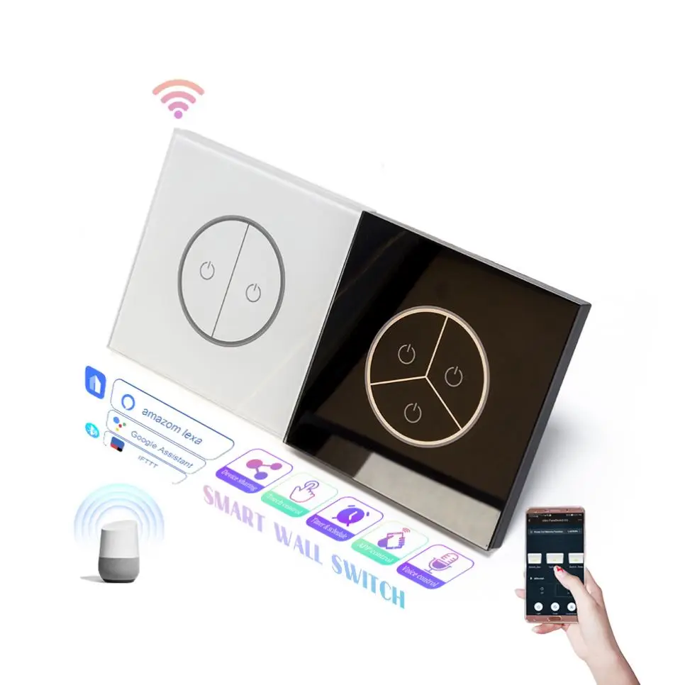 High Quality 2021 Switch Socket Wall Eu Switch Interruptor Wifi Google Touch Switch Modul Alexa Speaker