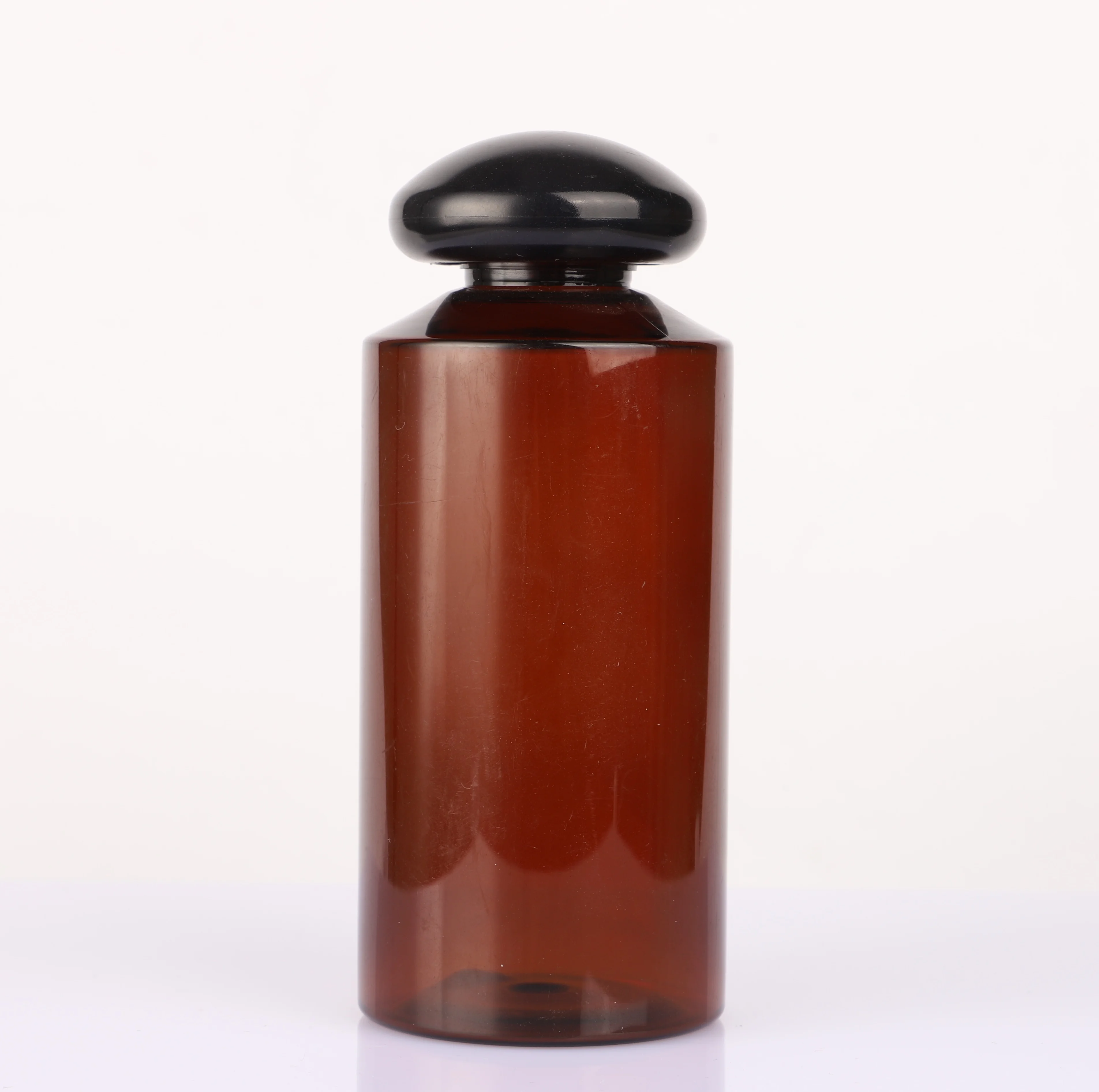 Competitive price Round mushroom cap PET skin care cosmetic Plastic Lotion Shampoo bottle