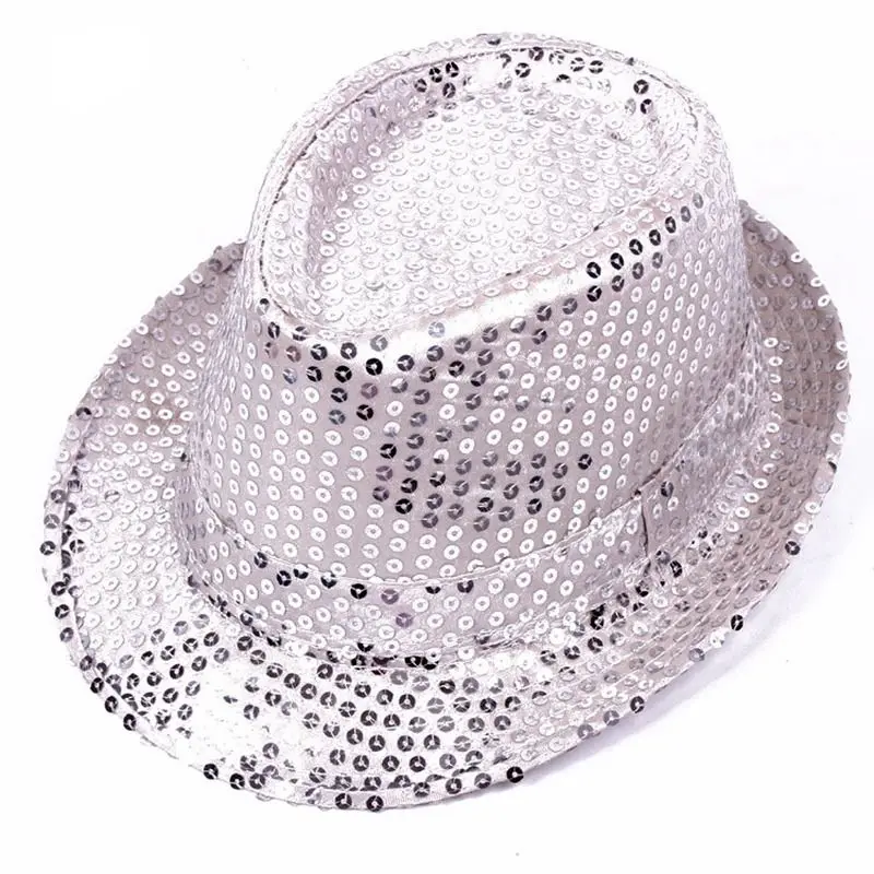Sequins Party Unisex Adult Fashion New Jazz Cap Personality Solid Color Shading Stage Performance Hat Top Hat