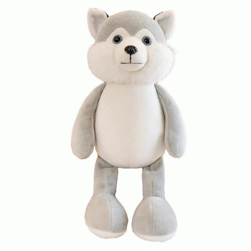 Custom Simulation Cute  Kawaii Pet Wolf Stand Stuffed Animals Plush Toy
