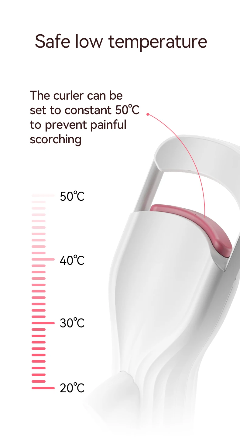 beauty products eyelashes pink plastic heated electric eyelash curler heat 