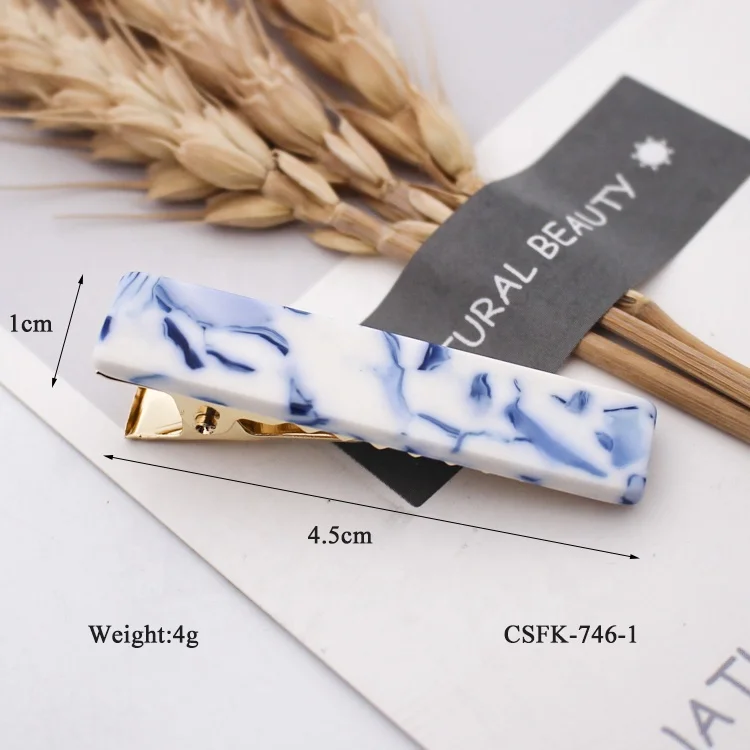 Lovely child hair accessories barrettes acetate acrylic small bar hair clips for little girls