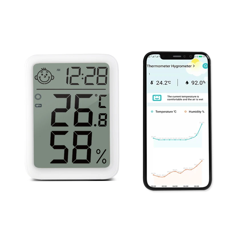 LCD Digital Thermometer Hygrometer Temperature Indoor Convenient Temperature Sensor Humidity Meter Wireless smart large-screen