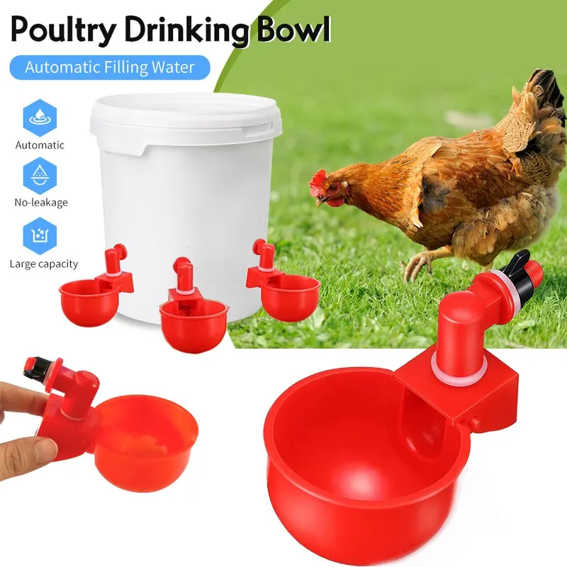 Automatic Chicken Chicks Duck Goose Turkey Quail Water Cup Waterer Bowl Kit Farm Coop Poultry Waterer Drinking Water Feeder