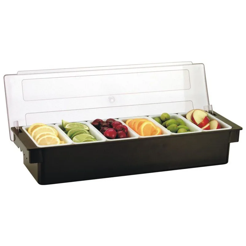 Food grade plastic strips seasoning tray 3/4/5/6 compartments supply container sauce snacks candy rack fruit dispenser