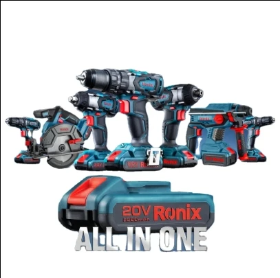 Ronix 89 Series All in One Tools Set 20V Power Tool Combo Kit Cordless Powertools Set General Electric Tools Combo