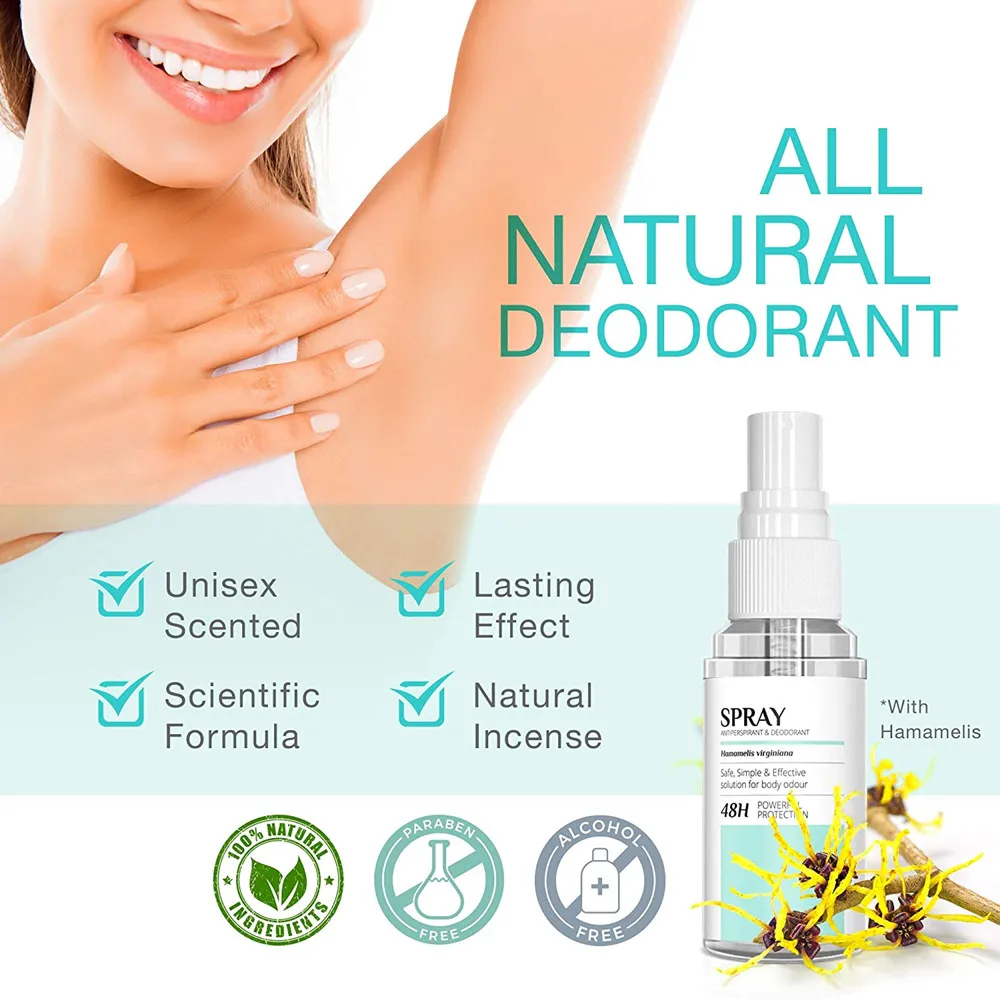 Private Label Gluten Free Natural Deodorant Body Spray