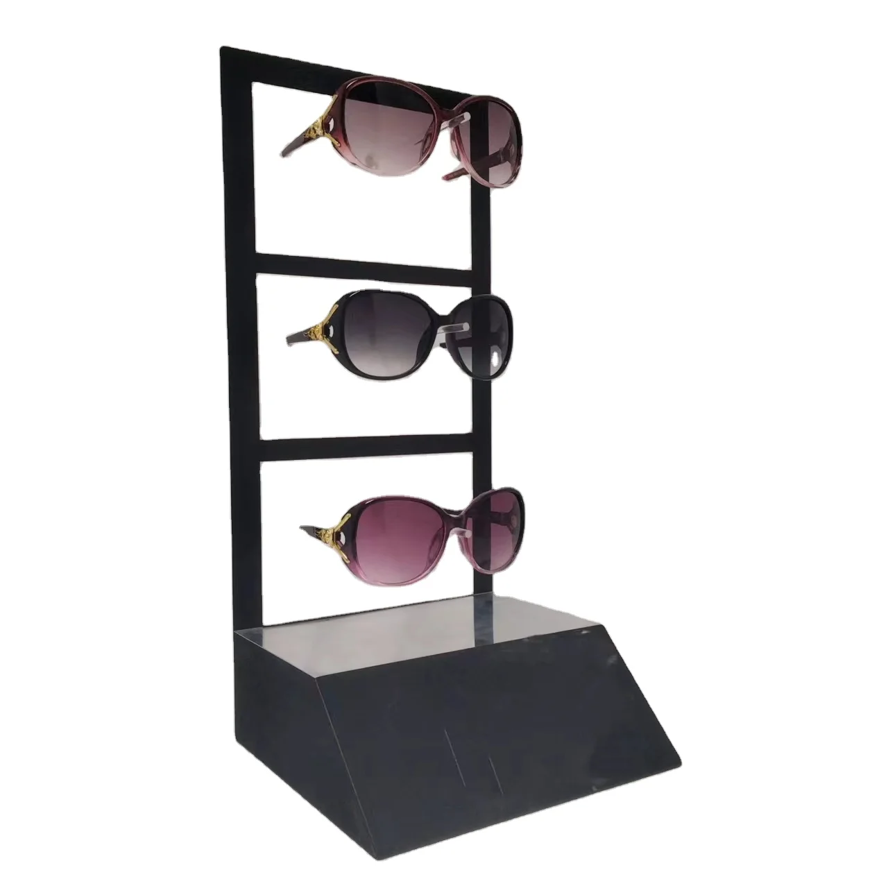 Custom Logo Wood and  Acrylic Fashion Eyewear Display Rack Customized Design Eyeglasses Display Stand