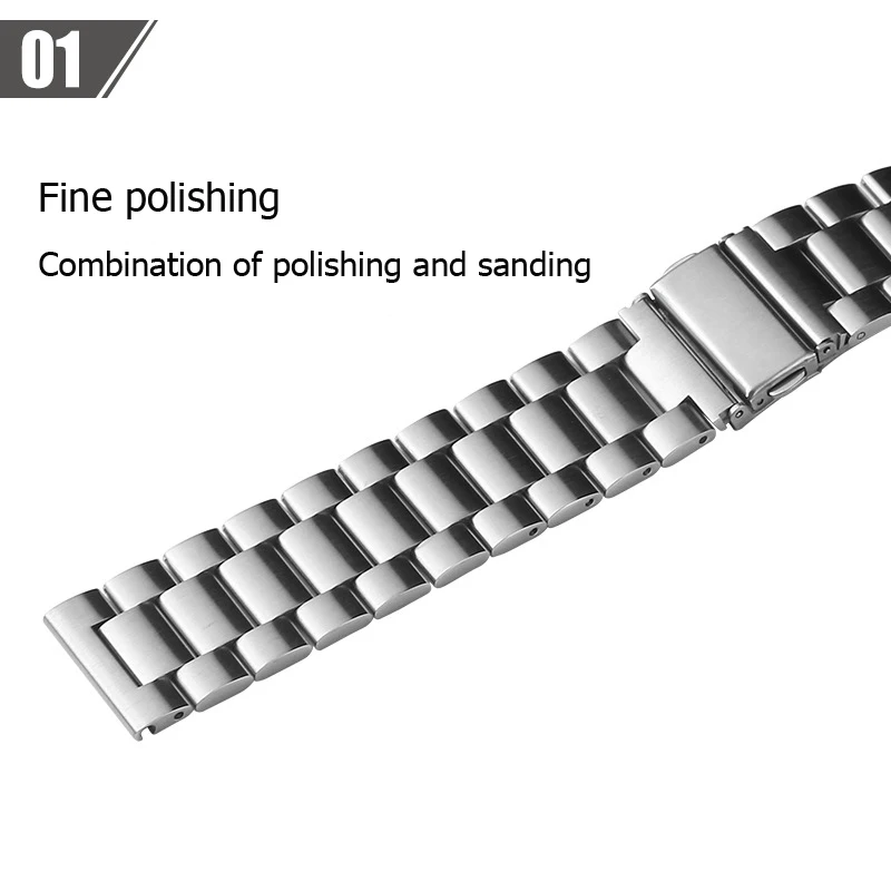 
Solid steel strap 304 stainless steel strap watch metal watch accessories 18 20 22 24mm iwatch bands 