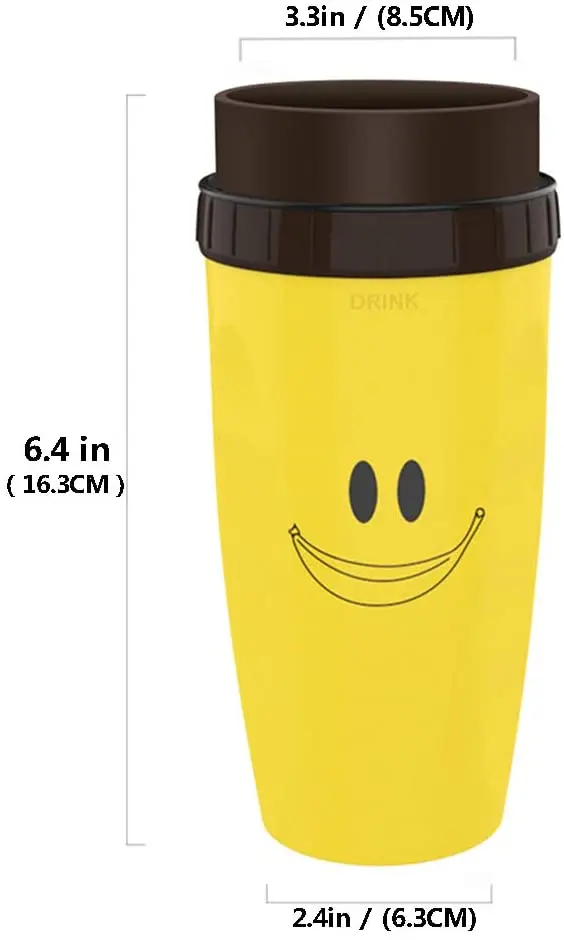 PROKTH Twizz Travel Mug with Unique Twist Leak-Proof Design Lidless Silicone Membrane Twist Sippy Cup,12 Ounce Double Walled Ins