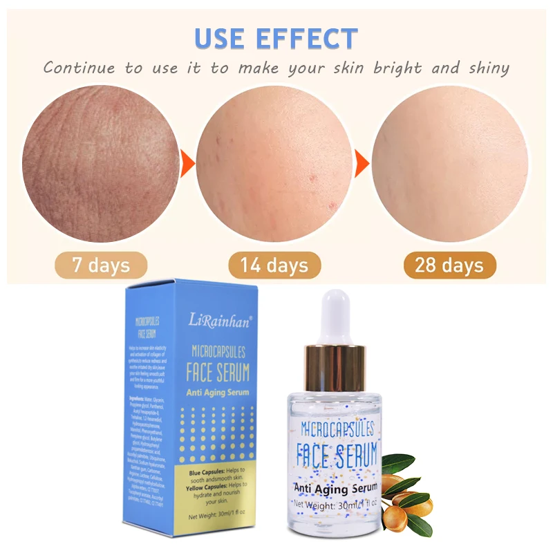 Custom OEM ODM Combined Plant Components Microcapsules Face Serum Smooth Hydrate Dry Skin Repairing Serum Moisturizing