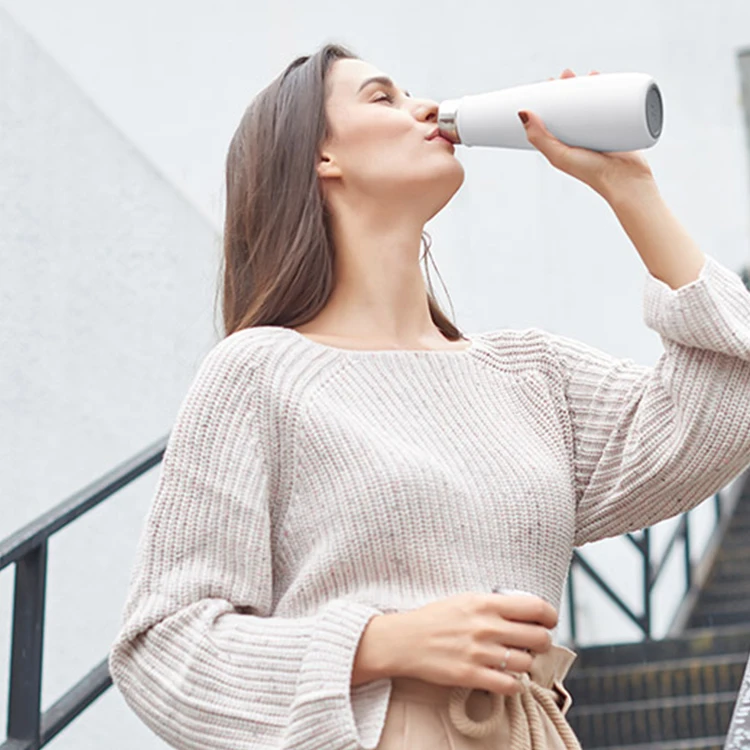 Best Selling Outdoor Hiking Portable Smart Stainless Steel With Alarm Clock Function Water Bottle