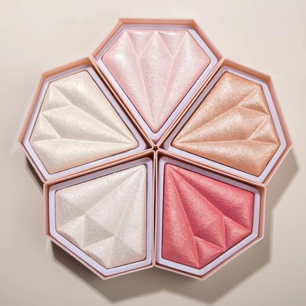 5 colors brightening skin tone contouring glitter nose shadow stereoscopic brightening cosmetic diamond highlighter powder