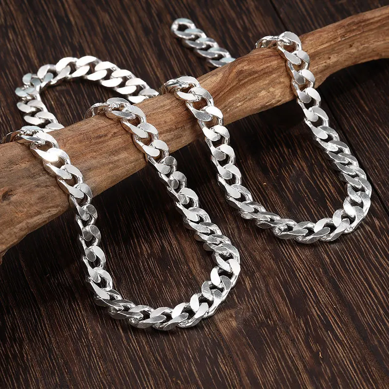 Factory Price Fine Jewelry S925 Sterling Sliver Necklace Cuban Figaro Box NK Snake Hollow Pearl Semi-Finished Product Chains