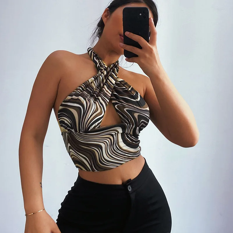 T3021 Trendy And Elegant Women Casual Party Club Top Backless Modern Design Blouse Crop Top Sexy