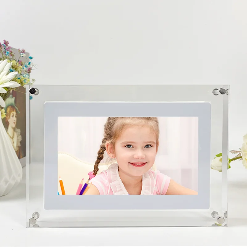 Acrylic Clear Acrylic Picture Frames Magnetic Picture Frames Wholesale WIFI Cloud Digital Cloud Frame Photo LCD Touch Screen Blu