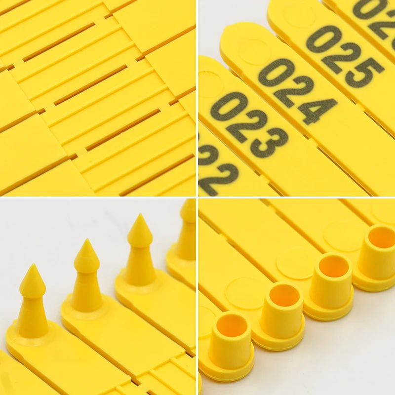 Strip Shape Livestock Sheep Goat Tags Laser Printer Yellow color  Sheep Goat Ear Tracking Tag with Number