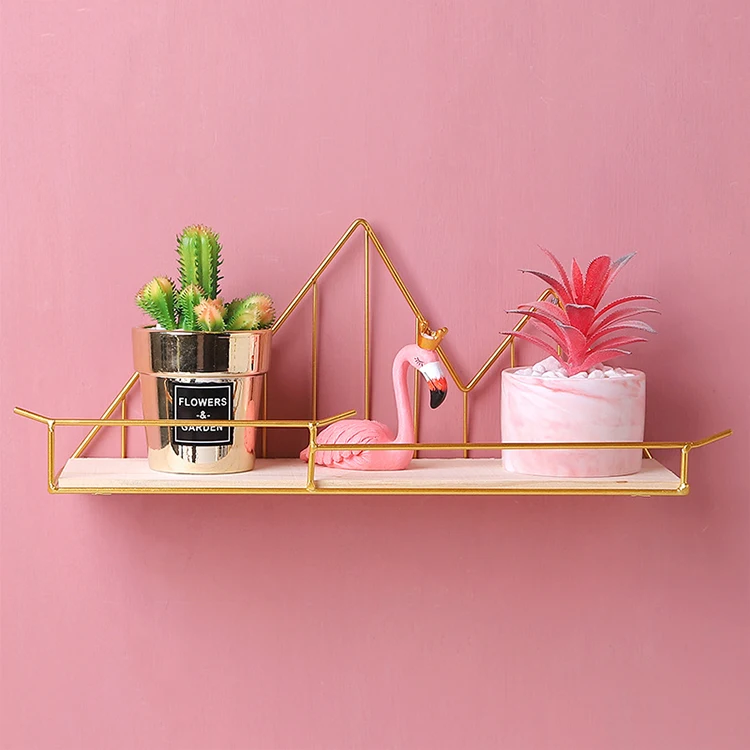 Wall Decor Shelf Metal Wood Rustic Decorative Hanging Floating Shelves Mount Decoration Furniture Wood Wall Shelves