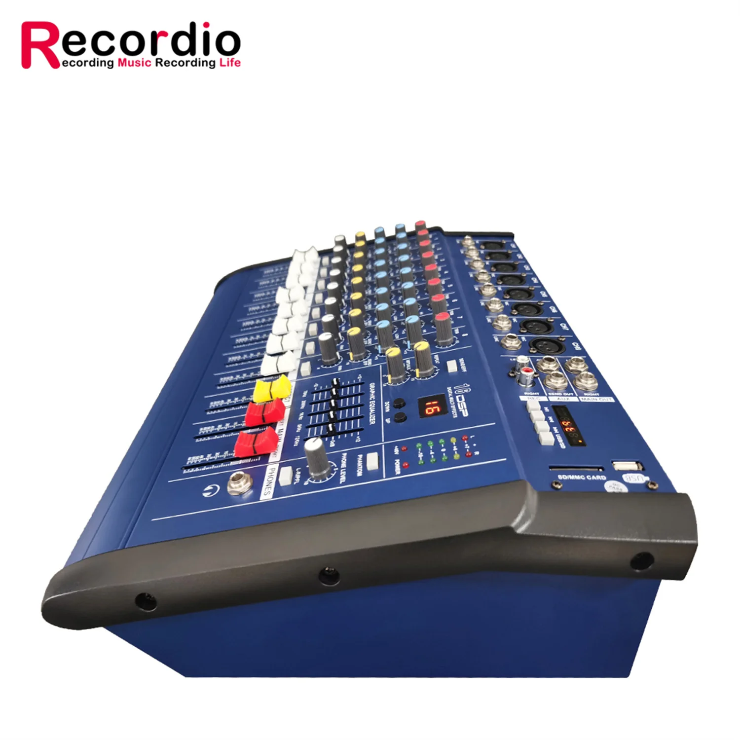 GAX-802D 8-канальный цифровой аудио микшер консоль караоке микрофон встроенный 48 В фантомная мощность с 16 DSP