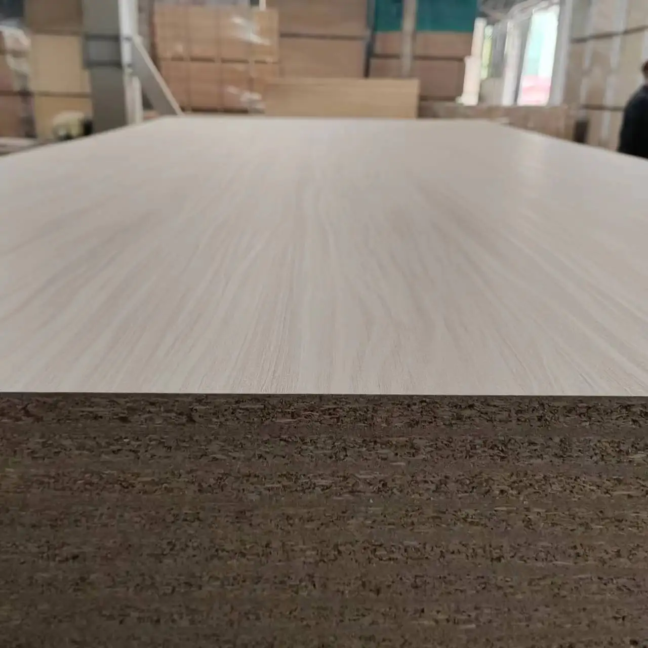 Cheapest from Factory E1 grade Melamine particle board MFC board 18mm modular storage kitchen particle board cabinet bathroom