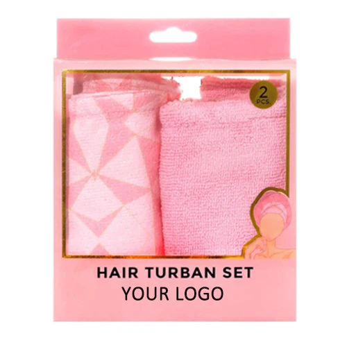 Private Label Cheetah Beige Shower Turban Set Drying Hair Wrap Towels Microfiber Hair Towel Hair Turbans