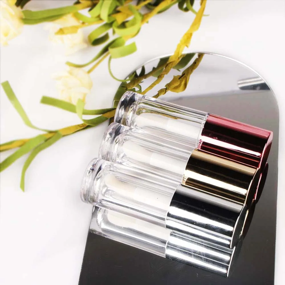 Wholesale 6ml Round Lip Gloss Tubes With Big Wand Cute Fat Lipgloss Tube Private Label Box