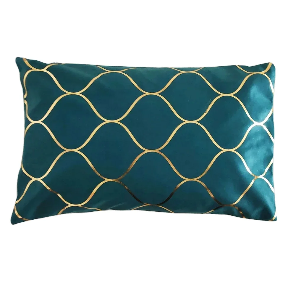 Luxury Black Cushion With 30x50cm With Gold Geometric Print Pattern Pillowcases With Small Quantity and Fast Delivery
