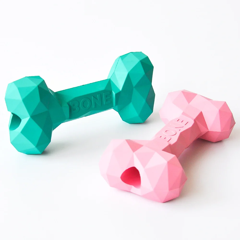 Upgraded Durable Silicone Pet Dog Chew Bone Toy for Aggressive Chewers