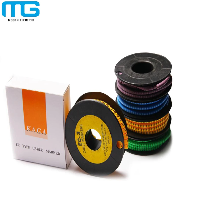 Pvc Circle Flat Heat Shrinkable Clip On Yellow Color Cable ies Label Marker