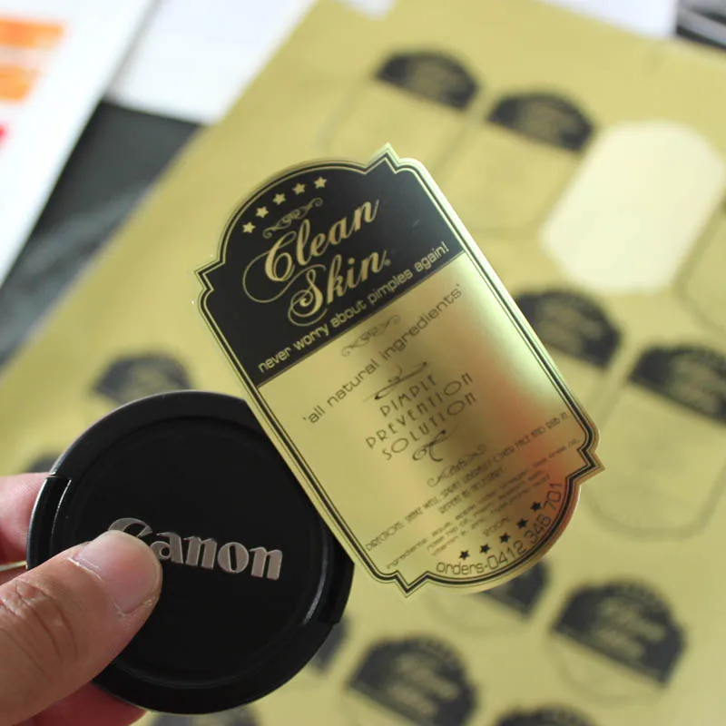 Custom glass bottle label roll, printing adhesive glossy laminated brand label for foods metallized paper for beer label