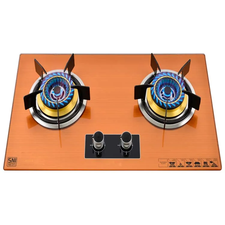 Factory direct selling high quality 2 burner tempered glass stove gas cooktop