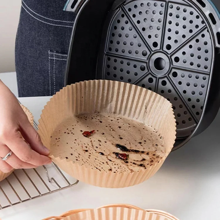 New 100Pcs 6.3 Inch Disposable Round Non-Stick Air Fryer Paper Liner