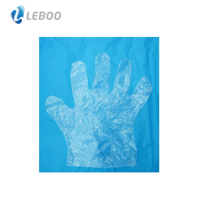 L Size Disposable food contact HDPE gloves Clear