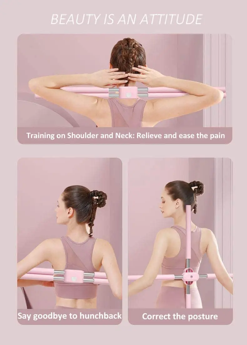 OEM Stretchable Women Men Teenagers Upper Back Brace Yoga Training Posture Sticks Stretching Tool Hunchback Adjustable Corrector