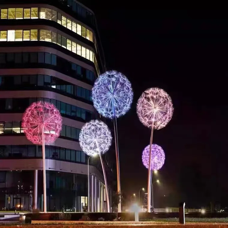Outdoor Landscape Optical Fiber Large Dandelion Light Led Dandelion Lights For Fiber Optic Flower Lights