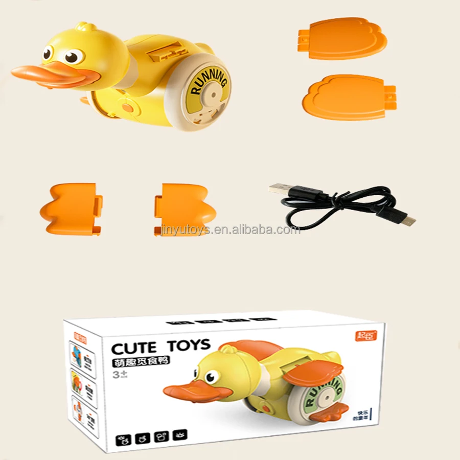 Electric Spinning Sliding Musical Duck Toy with Nodding lights and Music for Peaceful Playtime Early Learning Toys