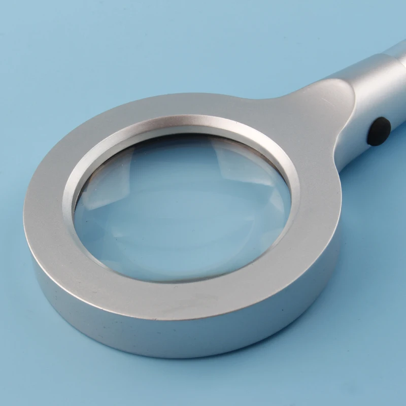 TH-8010 Zinc Alloy With Chrome Plating 8 LED Lights Reading Magnifying Glass Lens handheld magnifier