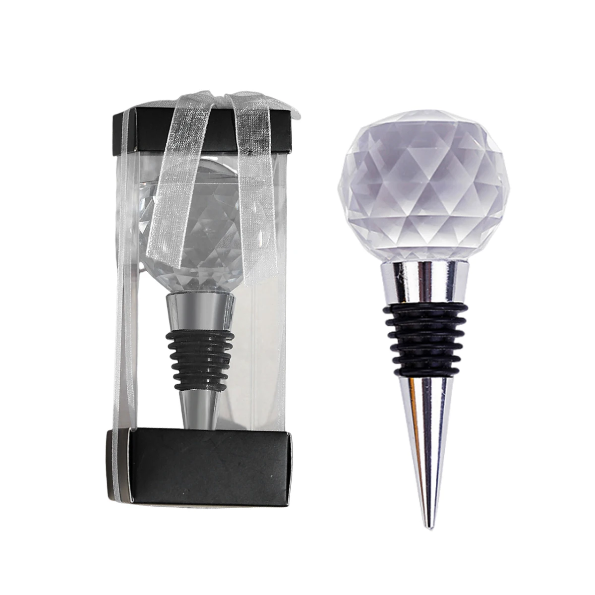 Customized Diamond Crystal Golf Ball Wine Stoppers For Wedding Decorative Bar Tools Accessories Wholesale Crystal Wine Stopper
