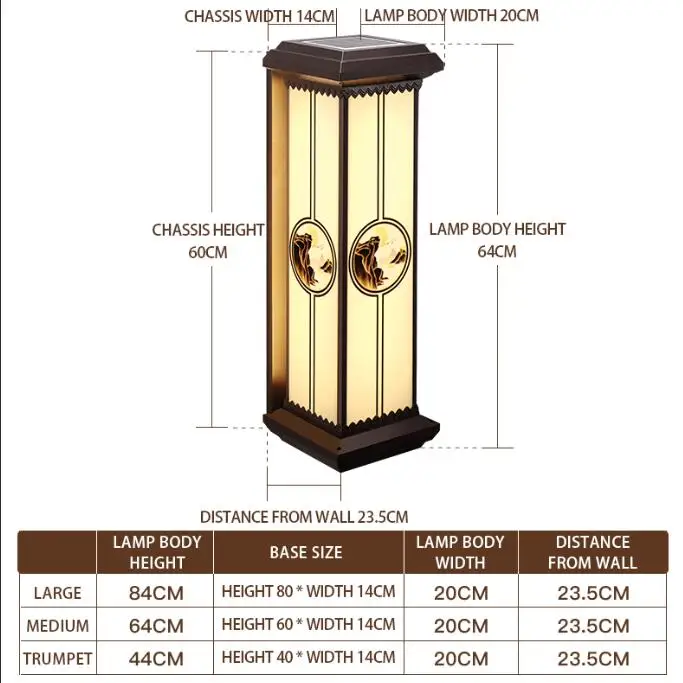 JENSJ Modern Style Outdoor LED Wall Lamp IP65 Waterproof Garden Lamp with Solar Panel Power Supply  Wall Mounted Fancy Lighting