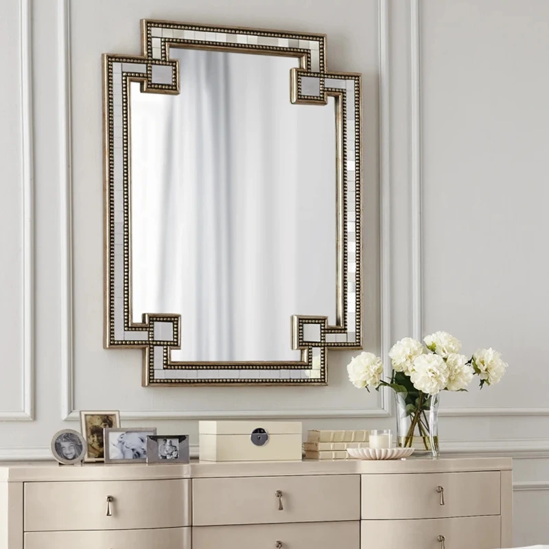 Distressed Gold Leaf Decor Mirror Glam Accent Mirror Mosaic Mirror Wall