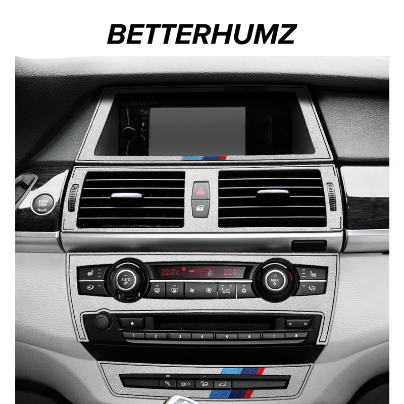 For BMW X5 E70 X6 E71 2009-2013 Car Central Panel Alcantara Auto Interior Accessories