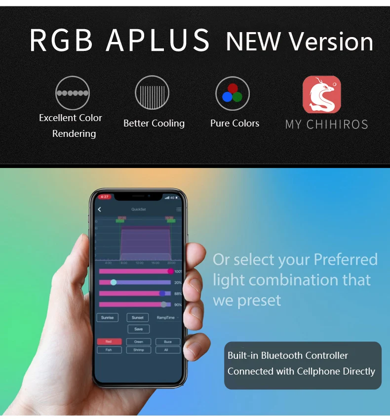  Аквариумная серия Chihiros RGB A Plus со встроенным контроллером 3 в 1 светодиодная подсветка восход солнца закат растения для выращивания