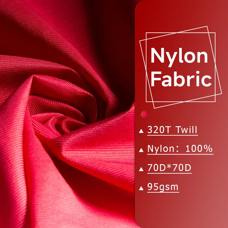 polyamide 320T Twill 70D Ripstop nylon fabric  Waterproof Coated viscose/nylon fabric Taffeta Nylon Fabric For clothing
