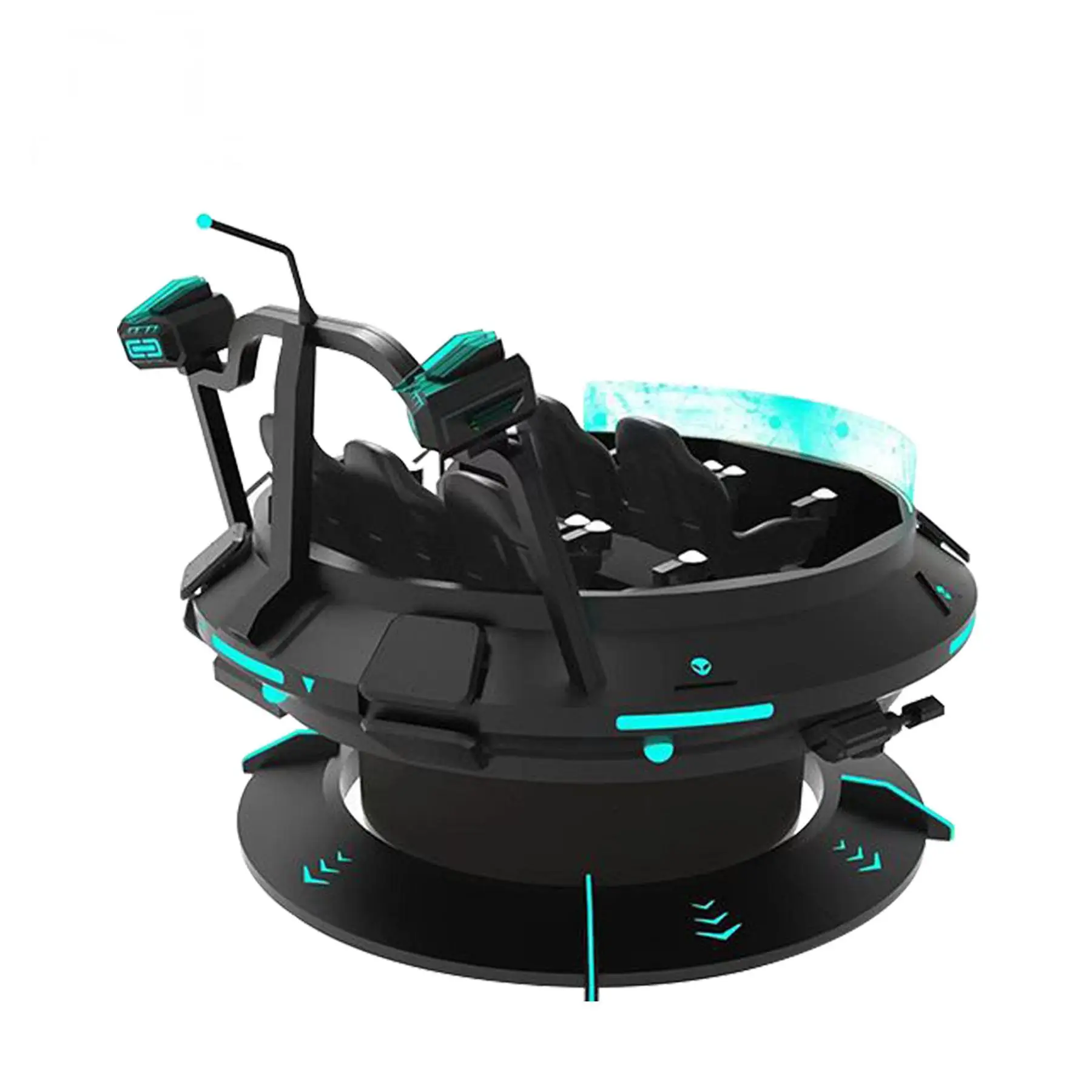 Indoor Amusement Park Virtual Reality 360 Rotating Chair 5 Seats Cinema Flying Shooting Game Simulator