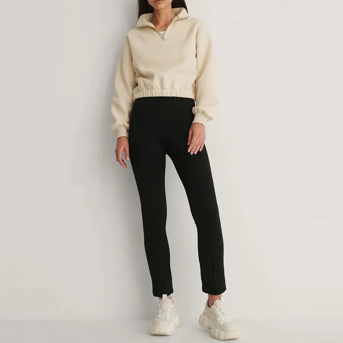 Premium Women Lounge wear Sets Plain High Street Sports Wear 2 Piece Crop Hoodie Set Women Jogger Set