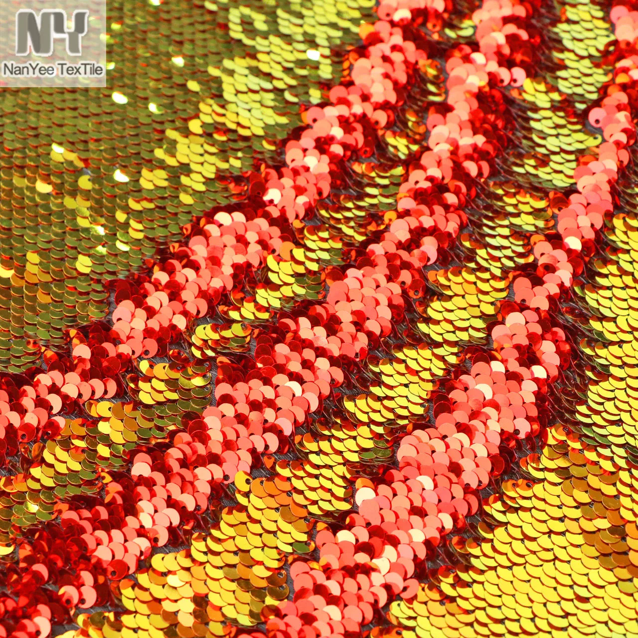 Nanyee Textile Super Shiny Fish Scale Ombre Iridescent Brown Sequin Fabric