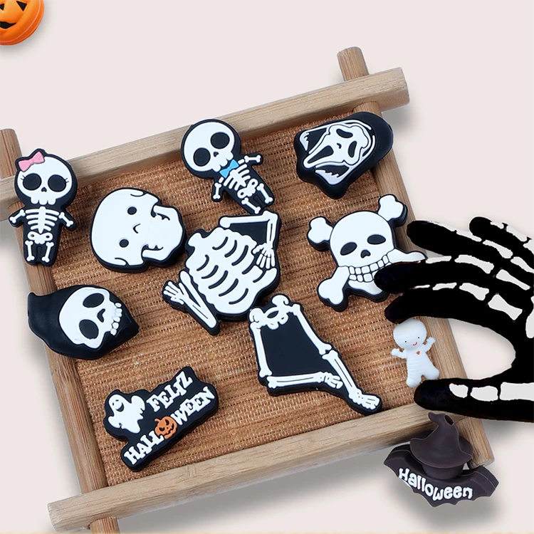 Oem Colorful 100% Food Grade Baby Chew Other Loose Beads Halloween Silicone Teething Focal Beads For Keychain Jewelry Diy Making