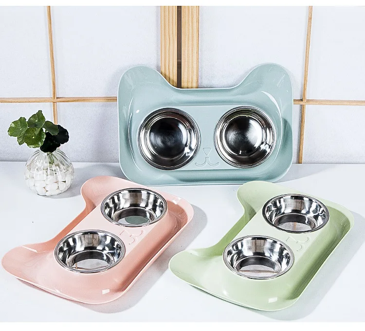 
Миска для собак нового типа из нержавеющей стали, двойная миска для домашних животных, кормушка для собак, оптовая продажа от производителя  (62436204550)
