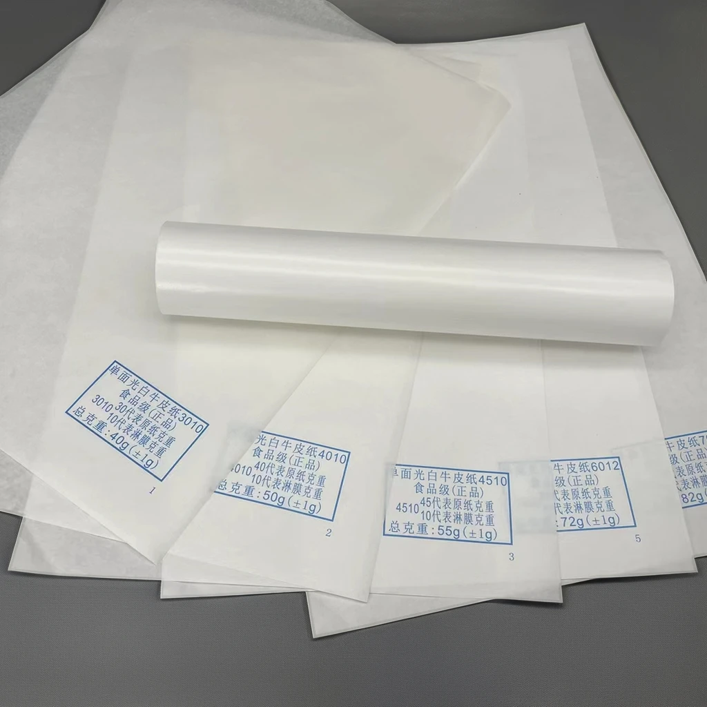 Food Grade Available in Different Sizes Customized White Kraft Paper for Packaged food