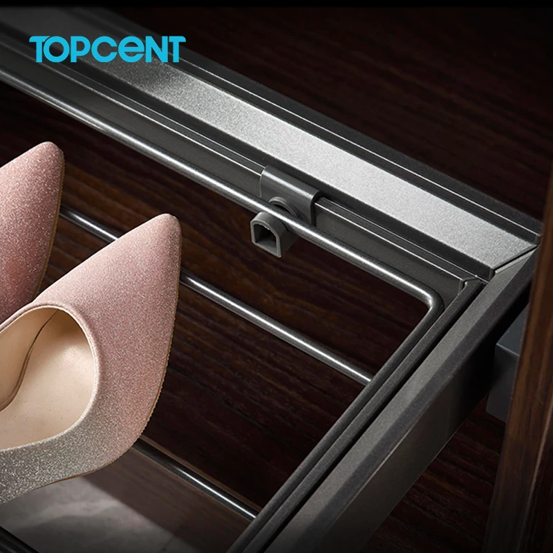 Topcent MA.1304 Simply Wardrobes Wired Shoe Rack Pull OutSoft Close Drawer Storage Baskets Shoe Rack